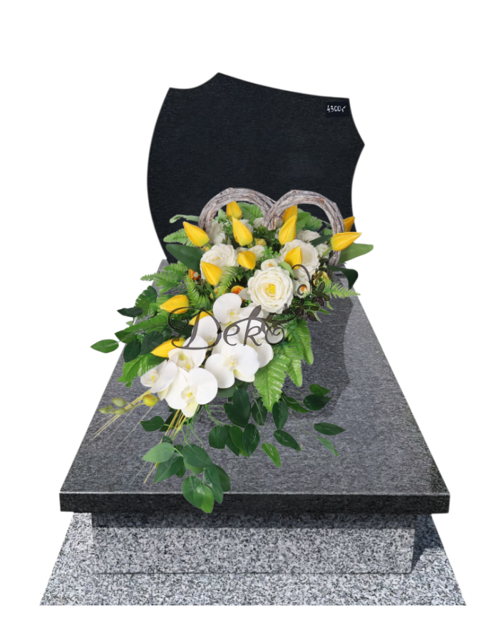 STROIK NA GRÓB KOMPOZYCJA DUŻA SZTUCZNE KWIATY SERCE