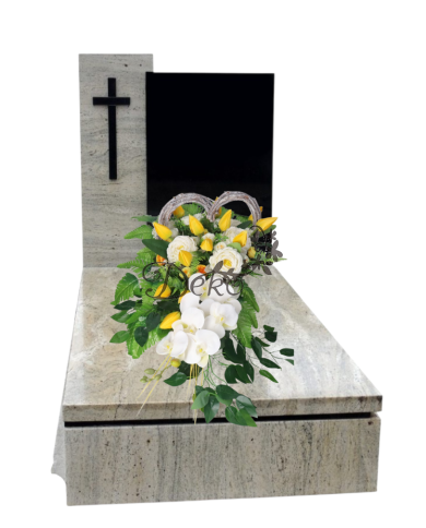 STROIK NA GRÓB KOMPOZYCJA DUŻA SZTUCZNE KWIATY SERCE