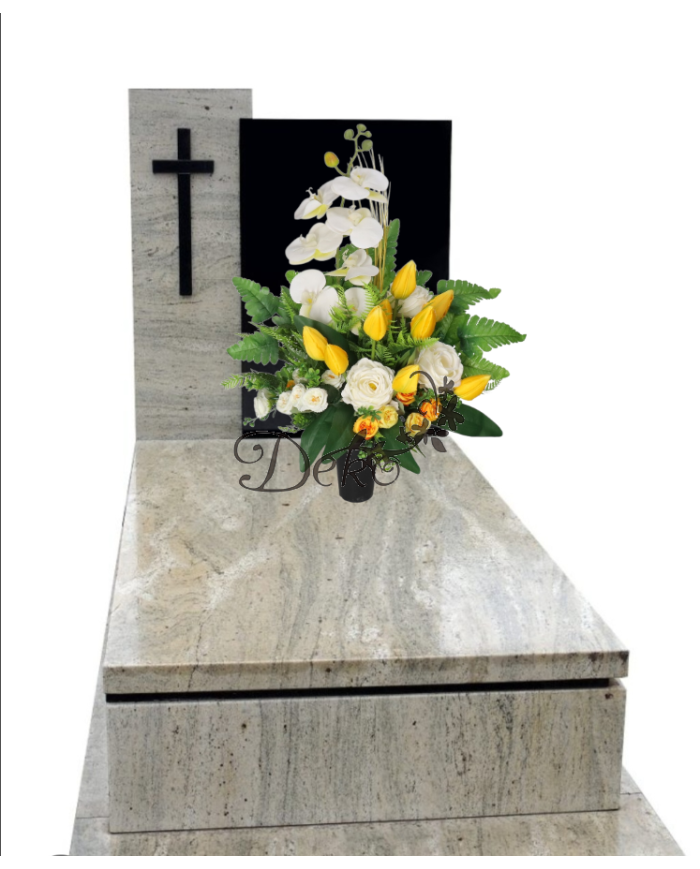STROIK NA GRÓB DUŻY KOMPOZYCJA SZTUCZNE KWIATY DO WAZONU