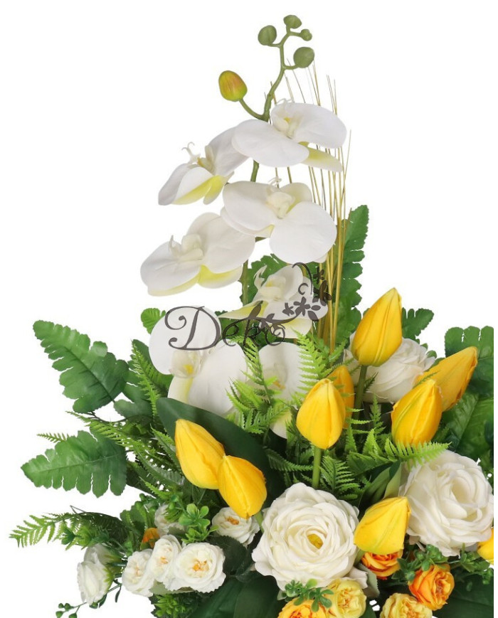 STROIK NA GRÓB DUŻY KOMPOZYCJA SZTUCZNE KWIATY DO WAZONU