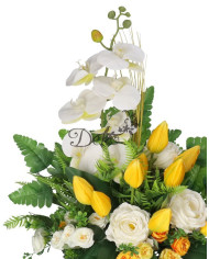 STROIK NA GRÓB DUŻY KOMPOZYCJA SZTUCZNE KWIATY DO WAZONU