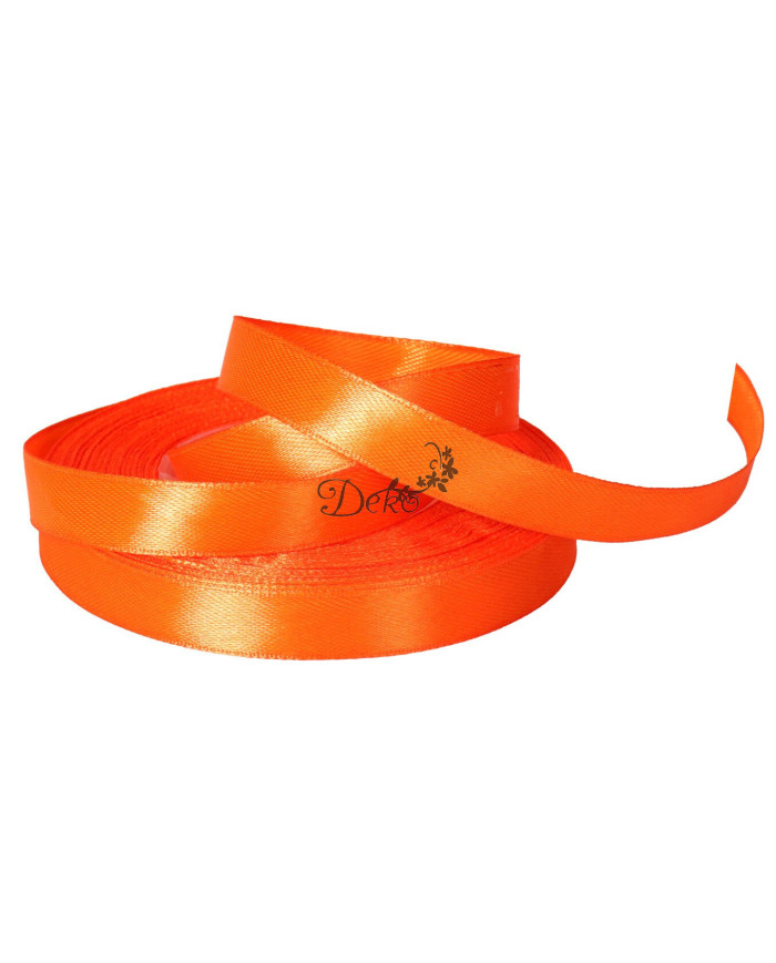 WSTĄŻKA TASIEMKA SATYNOWA POMARAŃCZOWA 12MM 32M