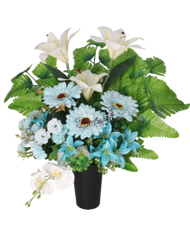STROIK NA GRÓB DUŻY KOMPOZYCJA SZTUCZNE KWIATY DO WAZONU