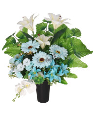 STROIK NA GRÓB KOMPOZYCJA DUŻA SZTUCZNE KWIATY