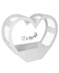 Doniczka drewniana do kompozycji stroika serce 38cm