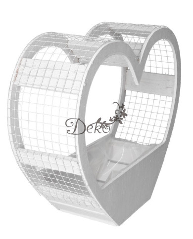 Doniczka drewniana do kompozycji stroika serce 38cm