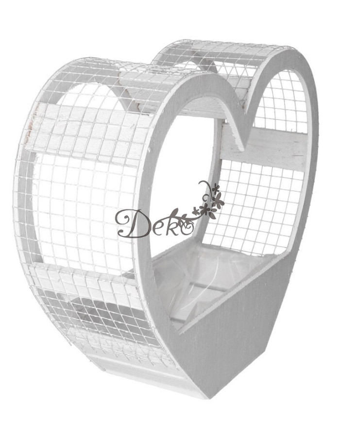 Doniczka drewniana do kompozycji stroika serce 38cm