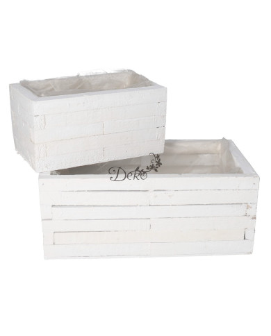 DONICZKA OSŁONKA DREWNIANA KORYTKO BIAŁA 2SZT