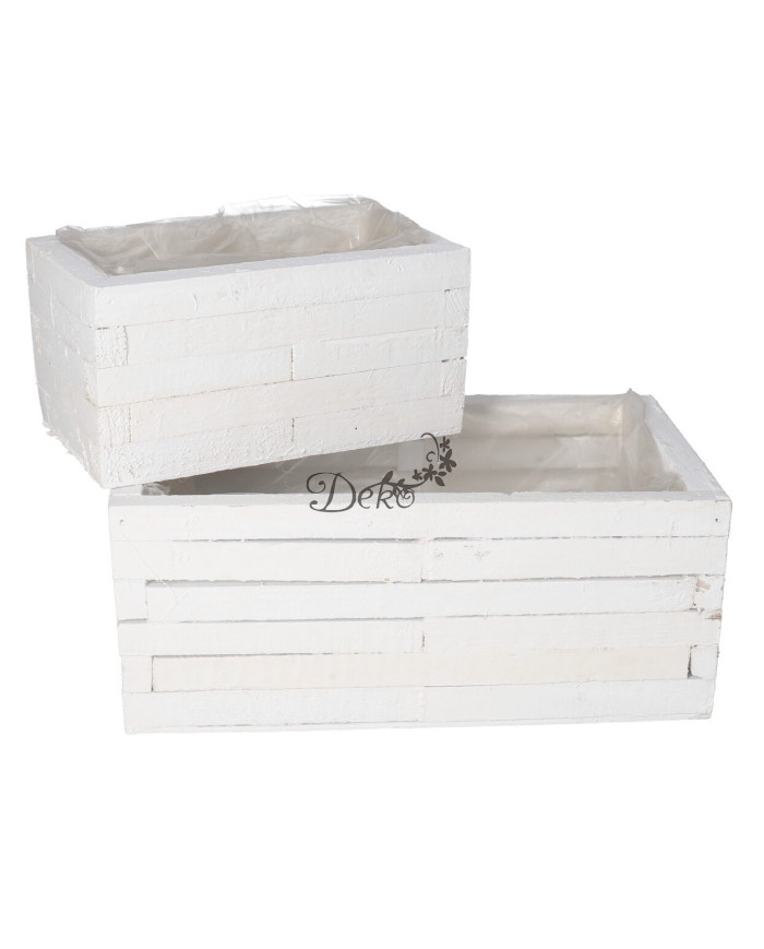 DONICZKA OSŁONKA DREWNIANA KORYTKO BIAŁA 2SZT