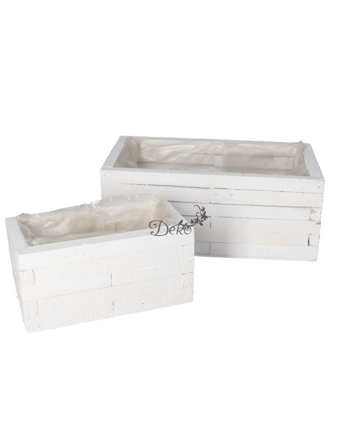 DONICZKA OSŁONKA DREWNIANA KORYTKO BIAŁA 2SZT