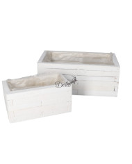 DONICZKA OSŁONKA DREWNIANA KORYTKO BIAŁA 2SZT