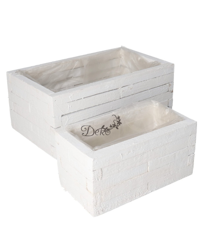 DONICZKA OSŁONKA DREWNIANA KORYTKO BIAŁA 2SZT