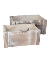 DONICZKA OSŁONKA DREWNIANA KORYTKO 2SZT