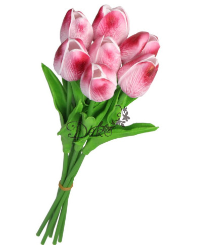 Tulipany sylikonowe piankowe gumowe jak żywe 34cm 7szt bukiet