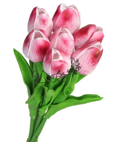 Tulipany sylikonowe piankowe gumowe jak żywe 34cm 7szt bukiet