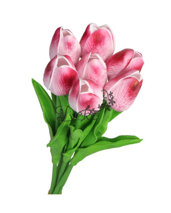 Tulipany sylikonowe piankowe gumowe jak żywe 34cm 7szt bukiet