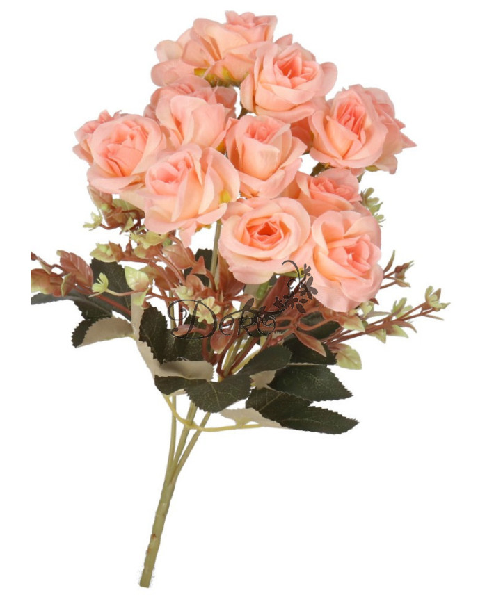 Róża róże bukiet sztuczne kwiaty jak żywe 33cm 5 gałązek