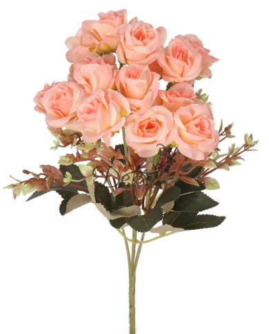 Róża róże bukiet sztuczne kwiaty jak żywe 33cm 5 gałązek