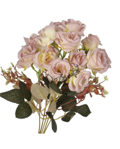 Róża róże bukiet sztuczne kwiaty jak żywe 33cm 5 gałązek