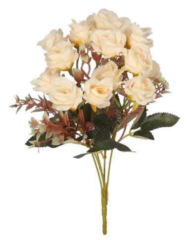 Róża róże bukiet sztuczne kwiaty jak żywe 33cm 5 gałązek