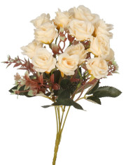 Róża róże bukiet sztuczne kwiaty jak żywe 33cm 5 gałązek