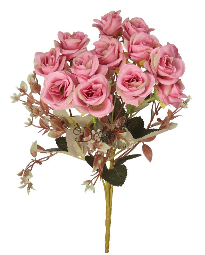 Róża róże bukiet sztuczne kwiaty jak żywe 33cm 5 gałązek