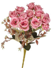 Róża róże bukiet sztuczne kwiaty jak żywe 33cm 5 gałązek