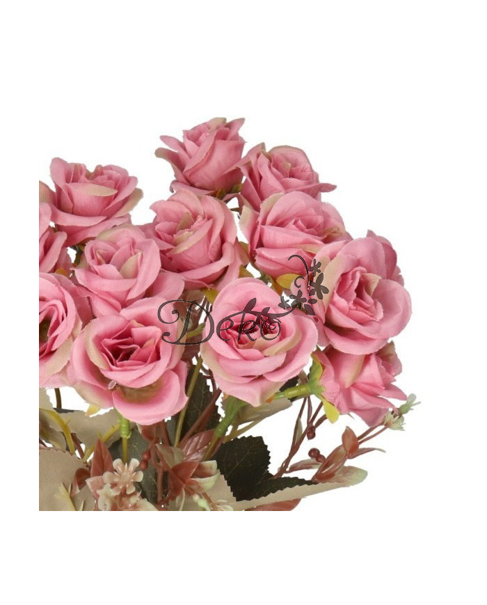 Róża róże bukiet sztuczne kwiaty jak żywe 33cm 5 gałązek