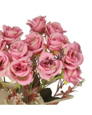 Róża róże bukiet sztuczne kwiaty jak żywe 33cm 5 gałązek