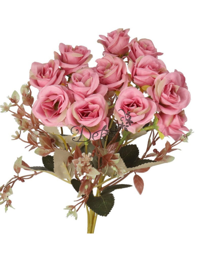 Róża róże bukiet sztuczne kwiaty jak żywe 33cm 5 gałązek