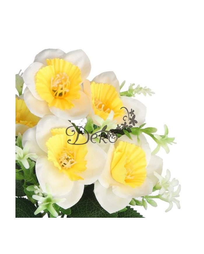 Żonkile w bukiecie żonkil sztuczne kwiaty 30cm 5 główek