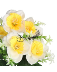 Żonkile w bukiecie żonkil sztuczne kwiaty 30cm 5 główek