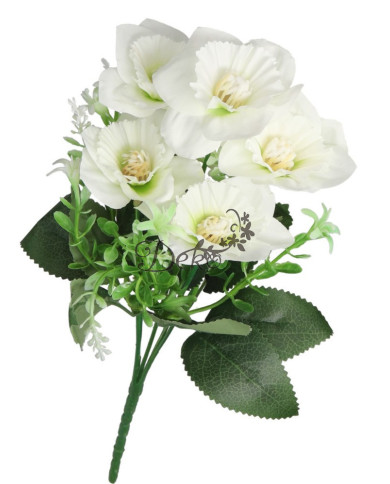 Żonkile w bukiecie żonkil sztuczne kwiaty 30cm 5 główek