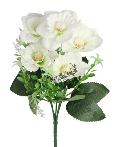 Żonkile w bukiecie żonkil sztuczne kwiaty 30cm 5 główek