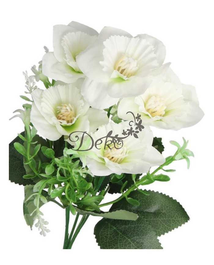 Żonkile w bukiecie żonkil sztuczne kwiaty 30cm 5 główek