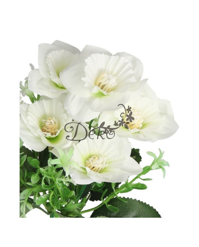 Żonkile w bukiecie żonkil sztuczne kwiaty 30cm 5 główek