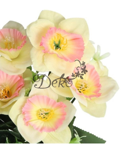 Żonkile w bukiecie żonkil sztuczne kwiaty 30cm 5 główek