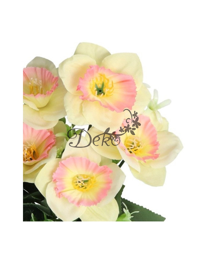 Żonkile w bukiecie żonkil sztuczne kwiaty 30cm 5 główek