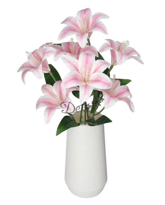 LILIA LILIE W BUKIECIE SZTUCZNE KWIATY JAK ŻYWE 58 CM DUŻY BUKIET