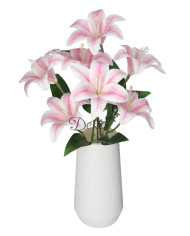 LILIA LILIE W BUKIECIE SZTUCZNE KWIATY JAK ŻYWE 58 CM DUŻY BUKIET