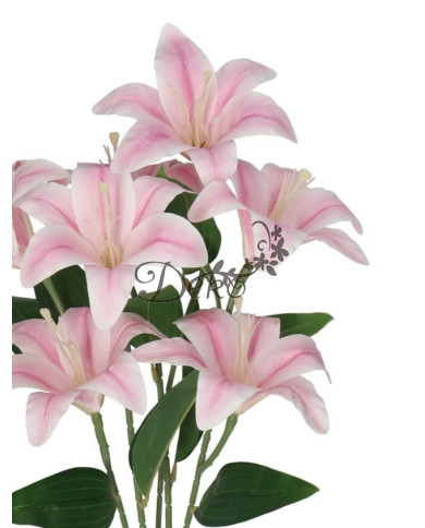 LILIA LILIE W BUKIECIE SZTUCZNE KWIATY JAK ŻYWE 58 CM DUŻY BUKIET