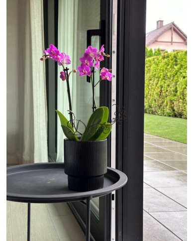 Doniczka ceramiczna osłonka czarna do storczyka