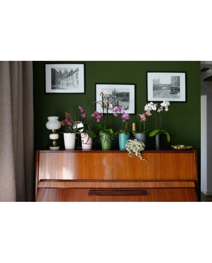 Doniczka ceramiczna osłonka czarna do storczyka