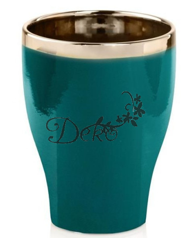 Doniczka osłonka ceramiczna do storczyka oliwkowa