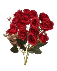 Róża róże bukiet sztuczne kwiaty jak żywe 33cm 5 gałązek