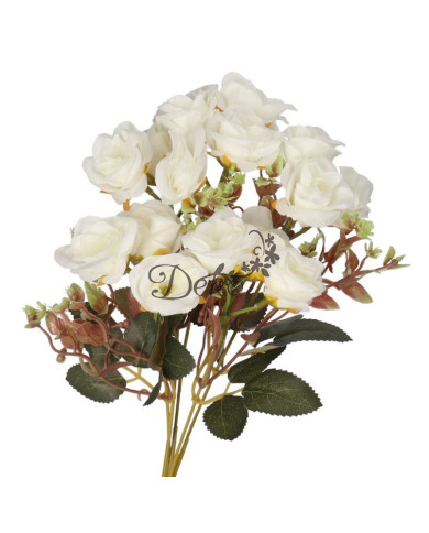 Róża róże bukiet sztuczne kwiaty jak żywe 33cm 5 gałązek