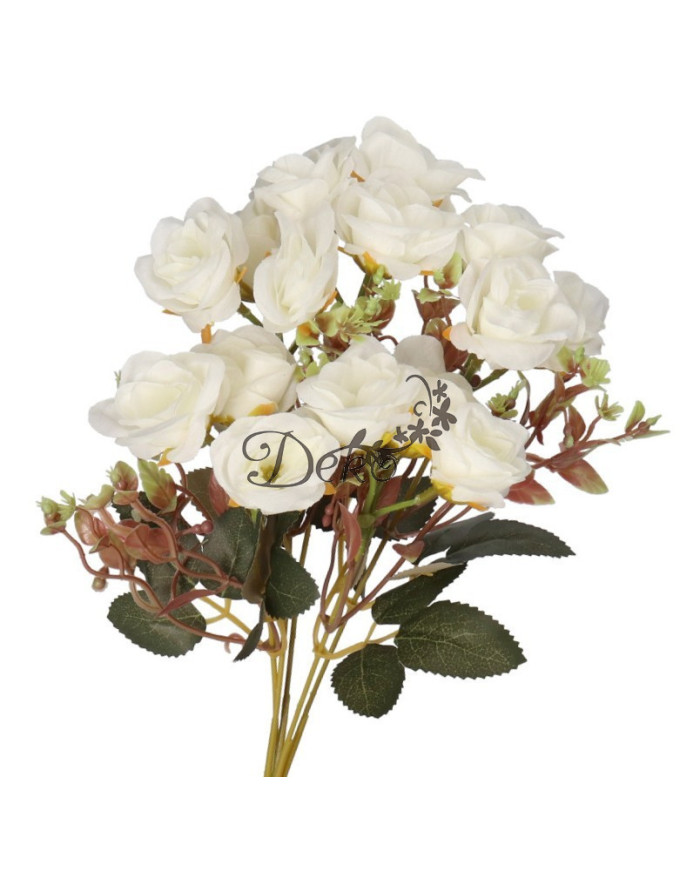 Róża róże bukiet sztuczne kwiaty jak żywe 33cm 5 gałązek