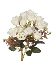 Róża róże bukiet sztuczne kwiaty jak żywe 33cm 5 gałązek