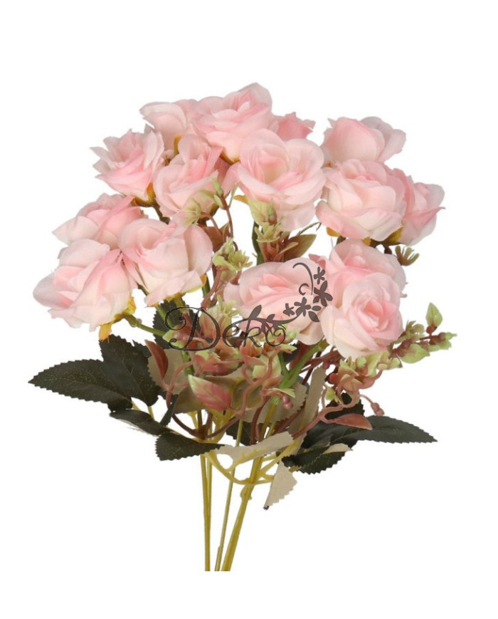 Róża róże bukiet sztuczne kwiaty jak żywe 33cm 5 gałązek