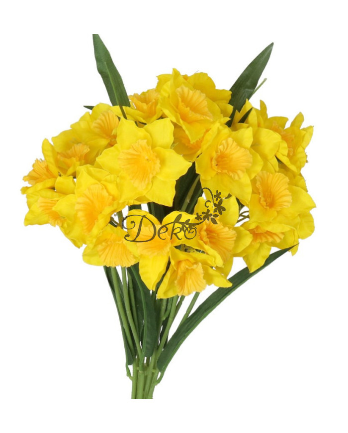 Żonkile w bukiecie żonkil sztuczne kwiaty 46cm 27 główek